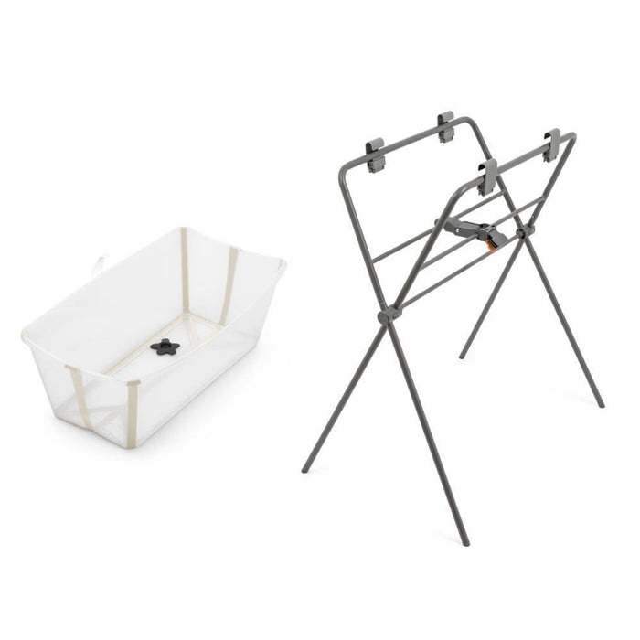 Pack Stokke Banheira Dobrável Flexi Bath Sandy Beige + Suporte