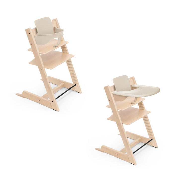 Pack Stokke Tripp Trapp Natural + Baby Set² + Tabuleiro Vanilla White