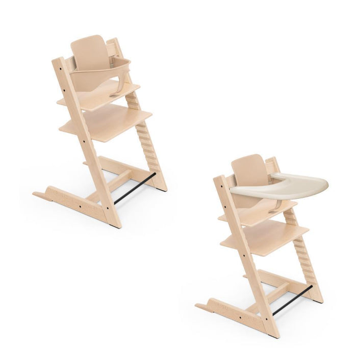 Pack Stokke Tripp Trapp + Baby Set² Natural + Tabuleiro Vanilla White