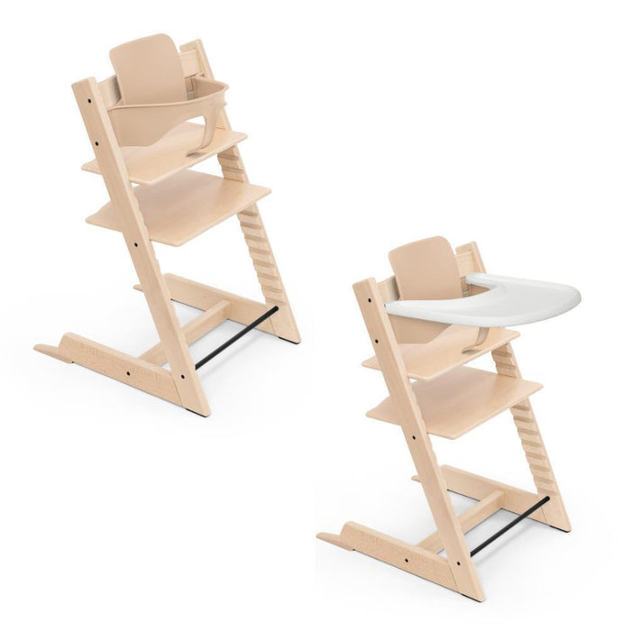Stokke Bundle Cadeira da Papa TrippTrapp + Baby Set² Natural + Tabuleiro White