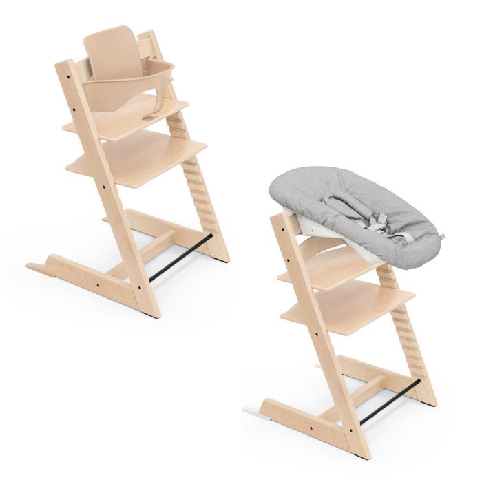 Stokke Bundle Tripp Trapp + Baby Set² Natural + Newborn Set Grey