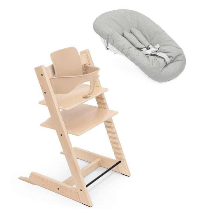 Stokke Bundle Tripp Trapp + Baby Set² Natural + Newborn Set Grey
