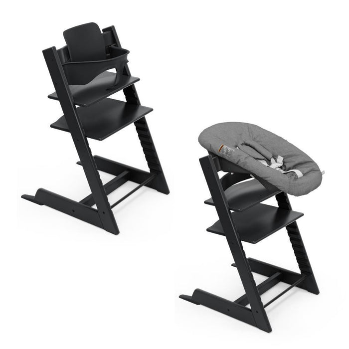 Stokke Bundle Tripp Trapp + Baby Set² Black + Newborn Set Anthracite