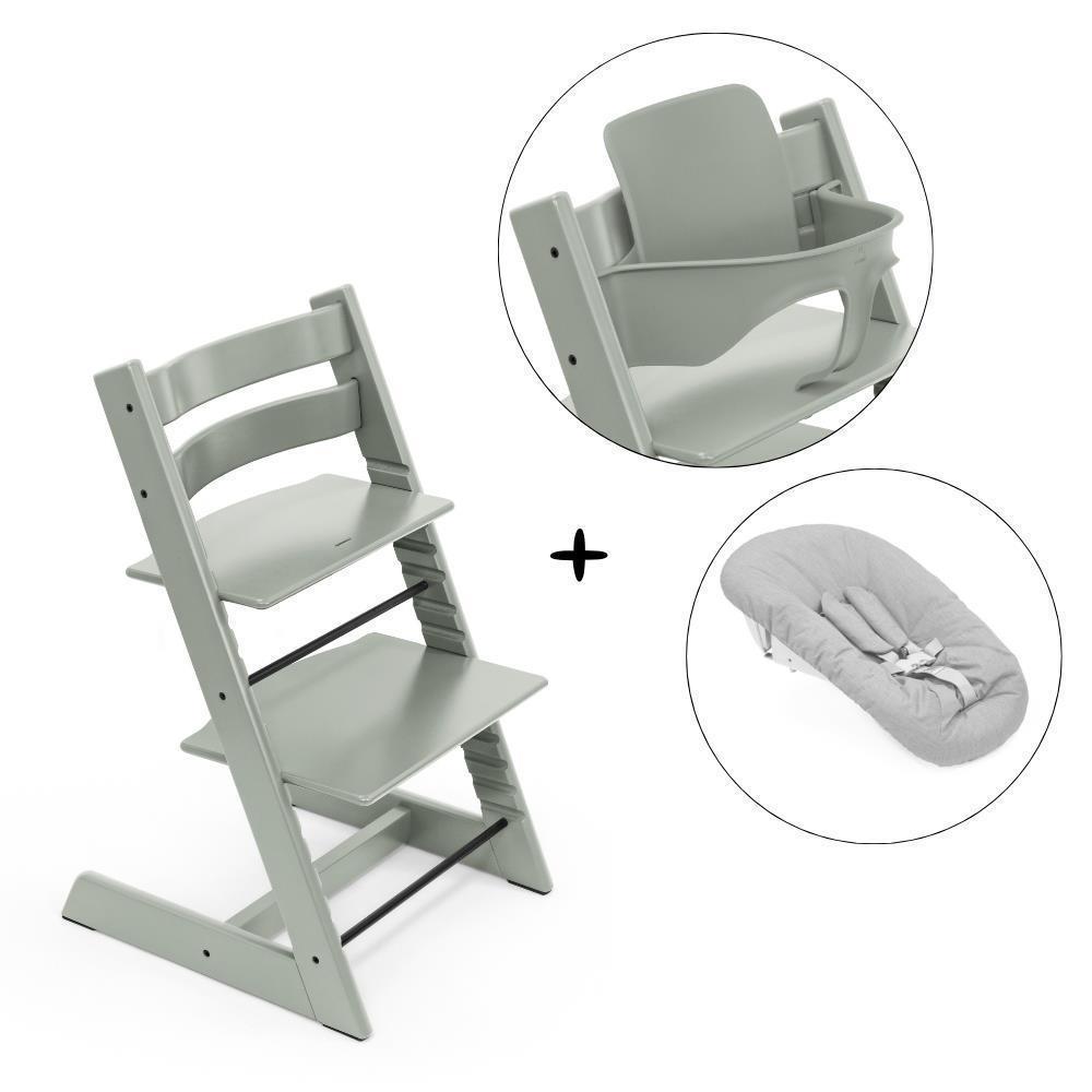 Stokke Bundle Tripp Trapp + Baby Set² Glacier Green + Newborn Set Grey
