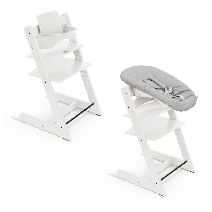 Stokke Bundle Tripp Trapp + Baby Set² White + Newborn Set Grey