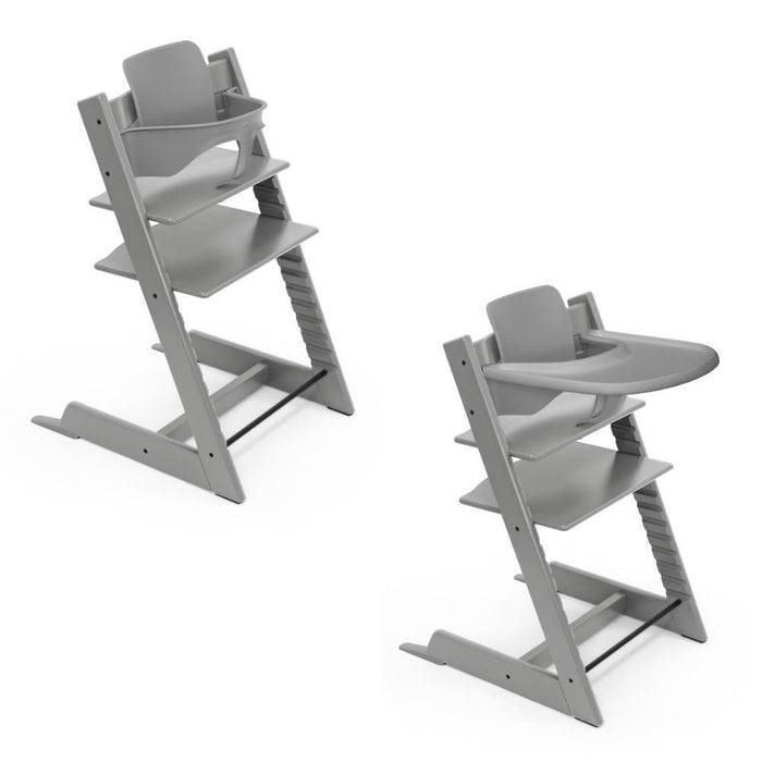Stokke Bundle Cadeira da Papa TrippTrapp + Baby Set² + Tabuleiro Storm Grey