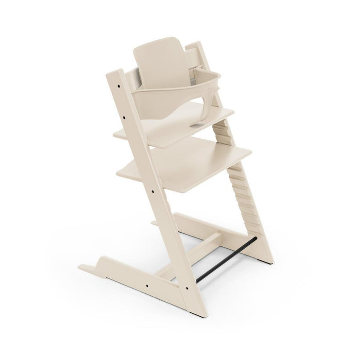 Pack Cadeira da Papa Tripp Trapp em Madeira + Baby Set² Vanilla White