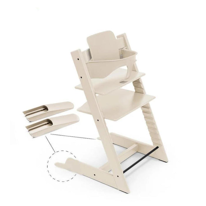 Pack Cadeira da Papa Tripp Trapp em Madeira + Baby Set² Vanilla White