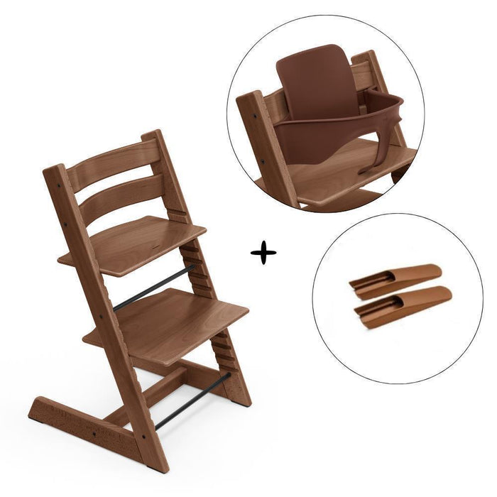 Pack Cadeira da Papa Tripp Trapp em Madeira + Baby Set² Warm Brown