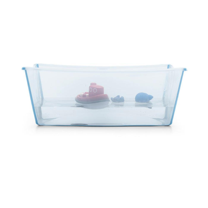 Pack Stokke Banheira Dobrável Flexi Bath Ocean Blue + Suporte