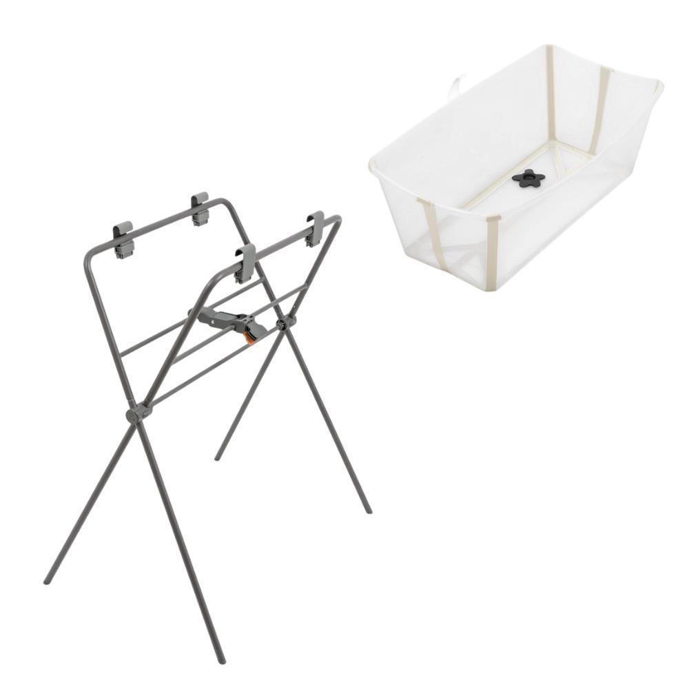 Pack Stokke Banheira Dobrável Flexi Bath Sandy Beige + Suporte