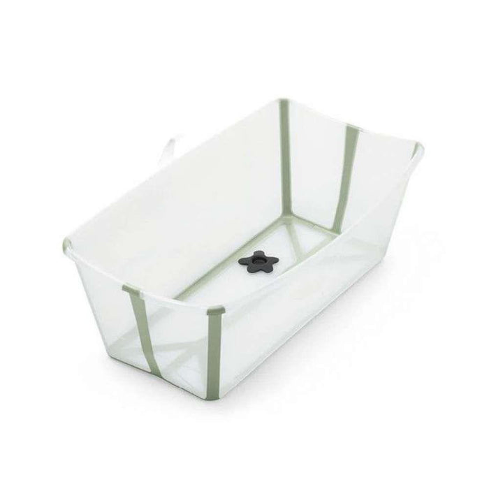 Pack Stokke Banheira Dobrável Flexi Bath Transparent Green + Assento + Suporte
