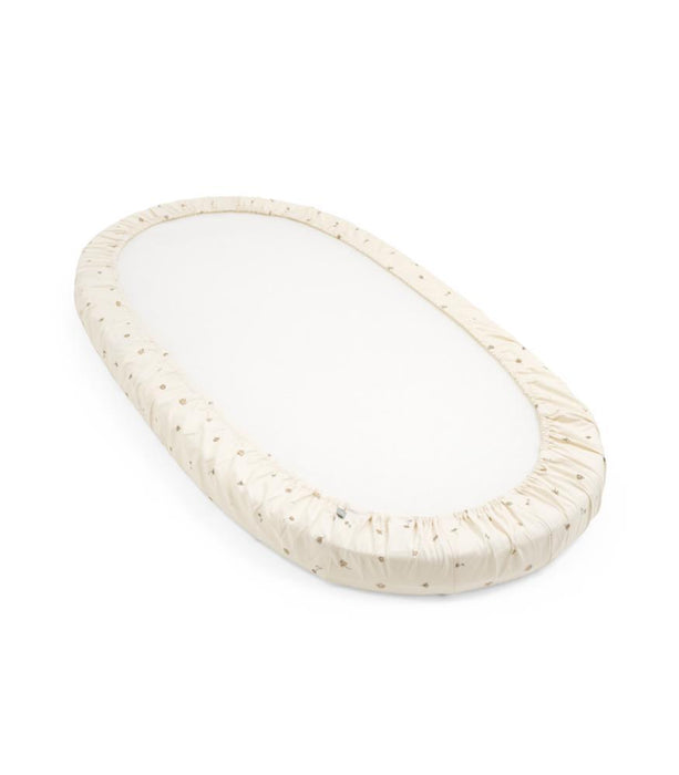 Lençol Ajustável para Cama Stokke Sleepi V3 Flower Ecru