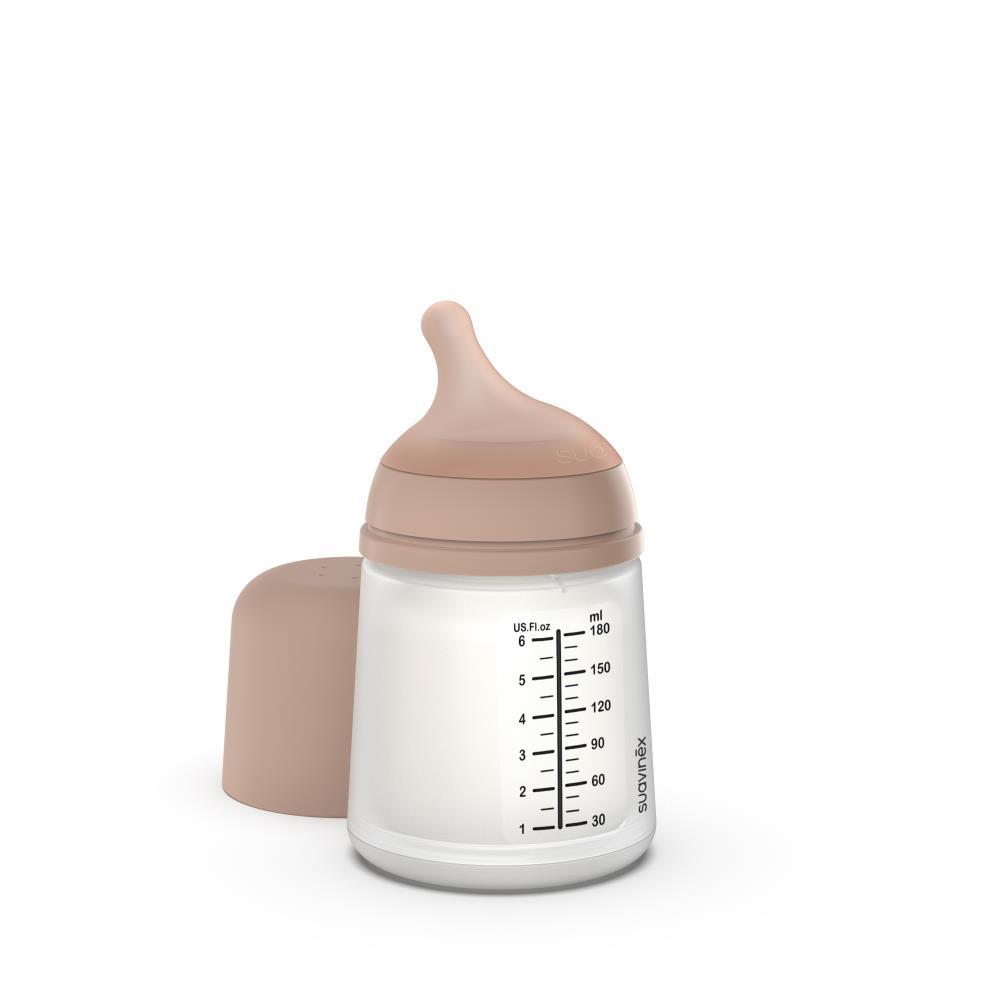 Biberón Suavinex Zero Zero de flujo medio, 180 ml.