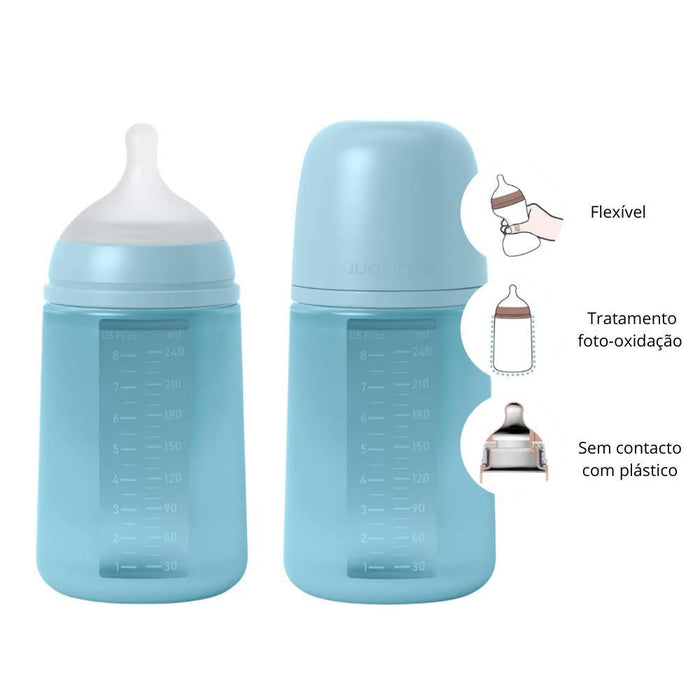 Biberão Suavinex em Silicone Fluxo M Soft Colours 240ml