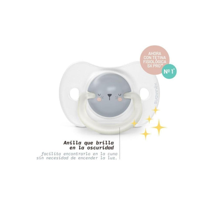2 Chupetas em Silicone Suavinex Night and Day 0-6m