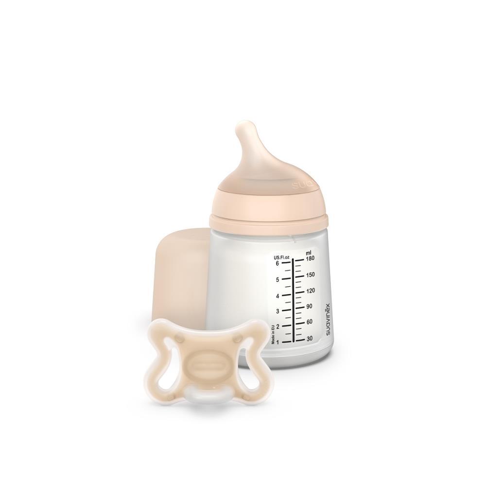Newborn Starter Set Suavinex Zero Zero Fair com Biberão Fluxo A 180ml e Chupeta -2-2m