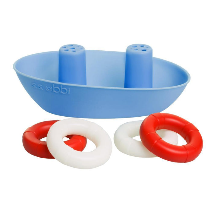 Brinquedo de Banho com Barco em Silicone e Bóias
