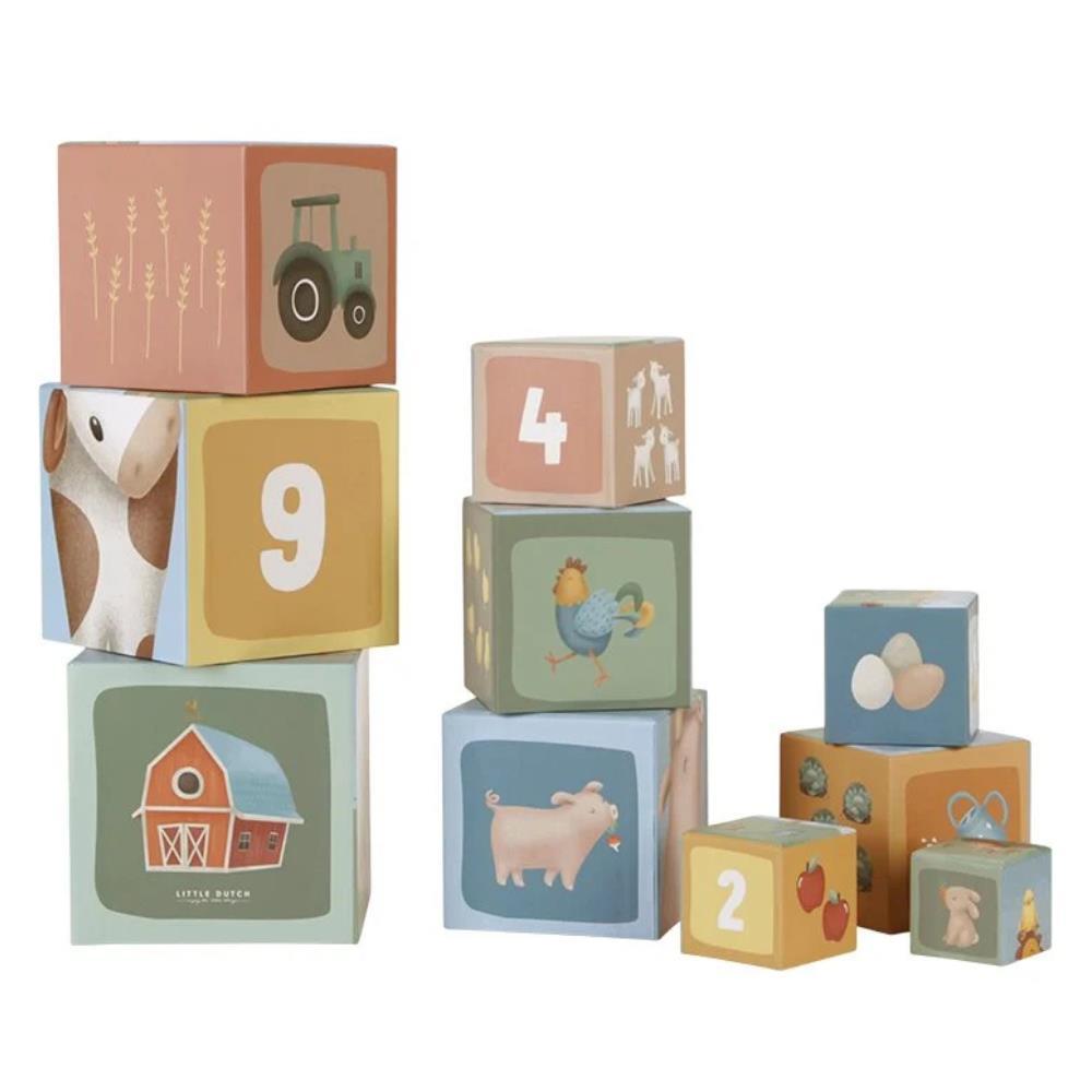 Little Dutch Little Farm Stacking Cubes (10 pieces)