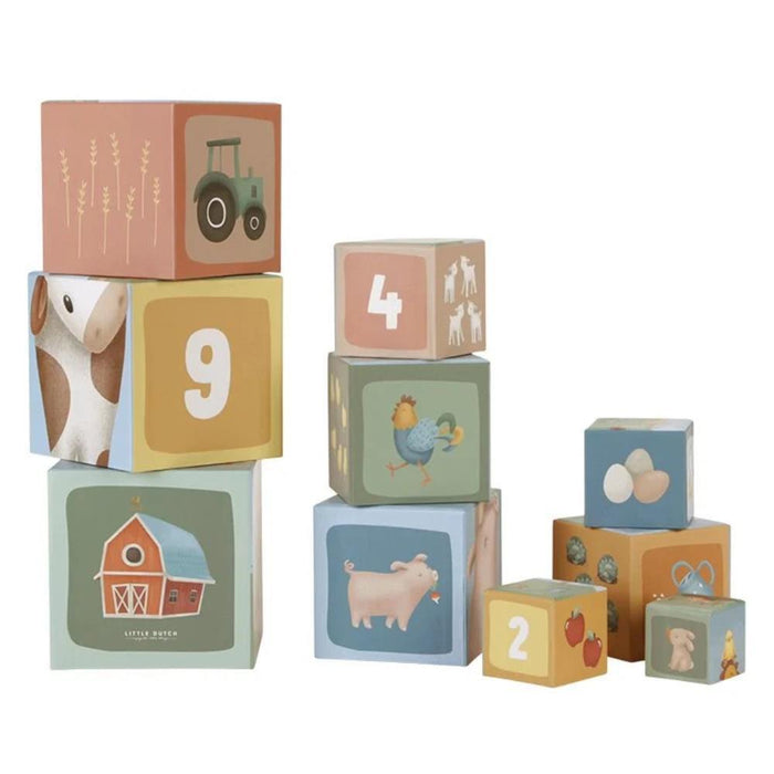 10 Cubos de Empilhar Little Dutch Little Farm