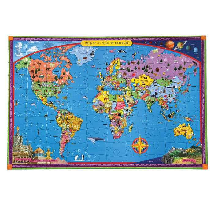 Puzzle Eeboo Mapa Mundo 100 Peças