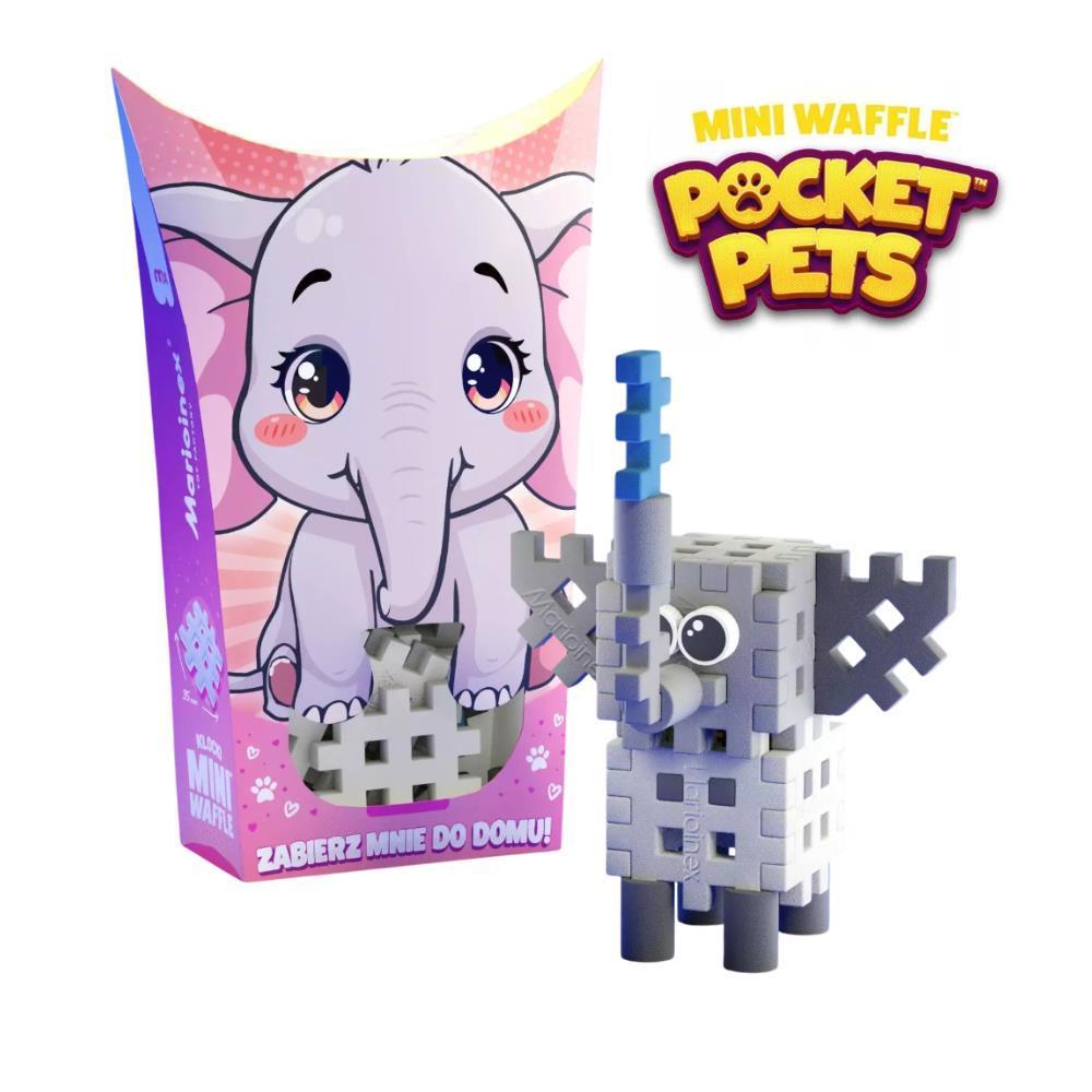 Mini mascota de bolsillo de gofre con forma de elefante