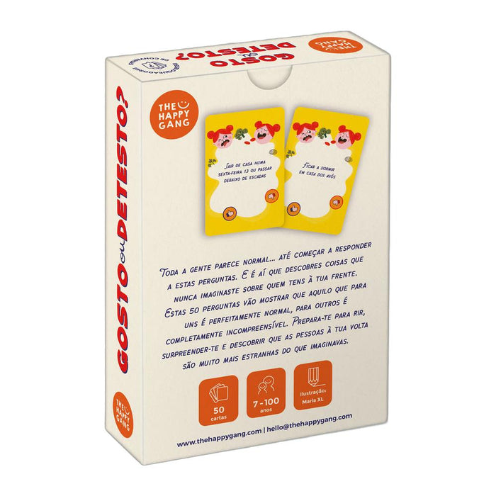 Jogo The Happy Gang Gosto ou Detesto? 50 Cartas