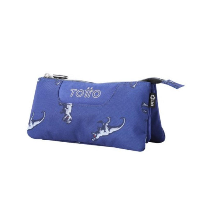 Estojo Triplo Totto Tablero Dinossauros Azul