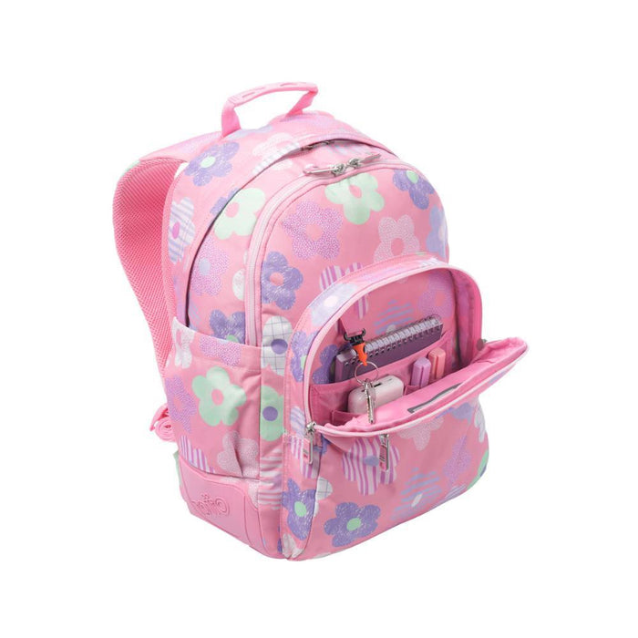 Mochila Grande Totto Rayol Flor Rosa 44cm