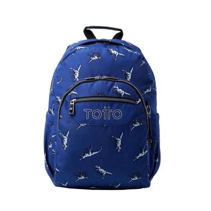 Totto Mochila Acuareles Dinossauros Azul 44cm