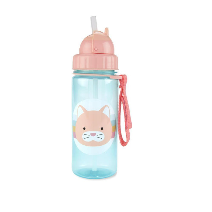 Garrafa com Palhinha Gato Zoo 390ml