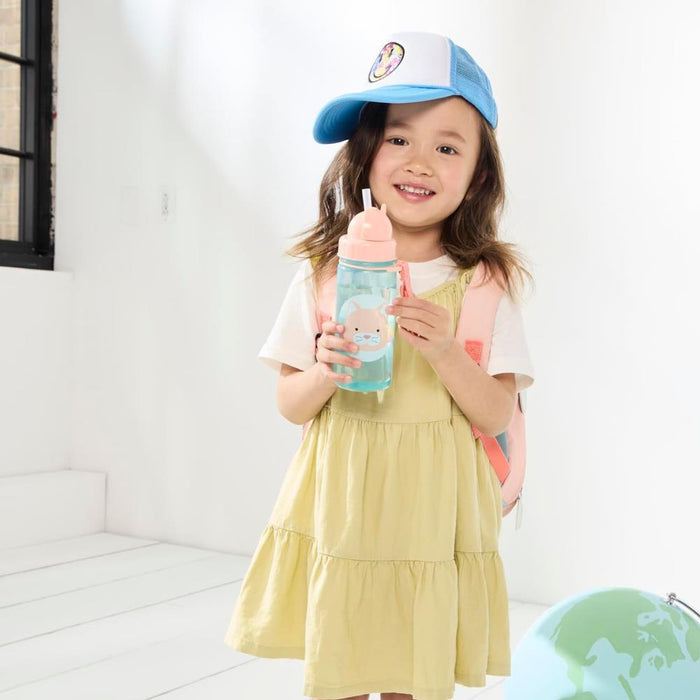 Garrafa com Palhinha Gato Zoo 390ml