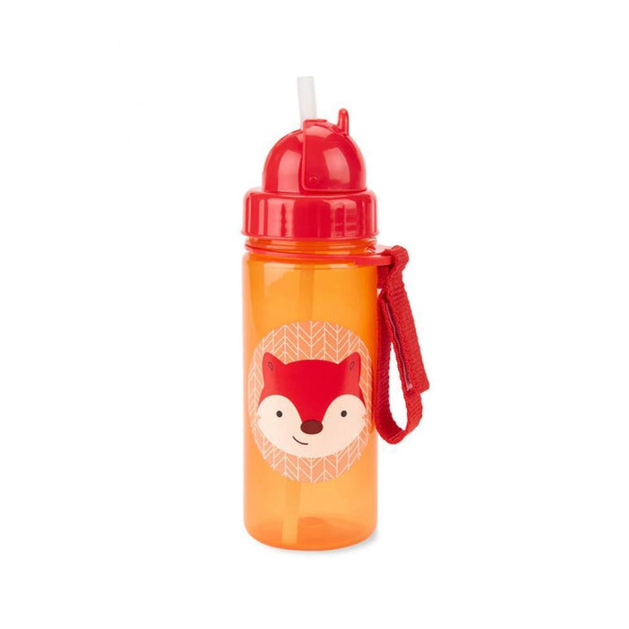 Garrafa com Palhinha Raposa Zoo 390ml