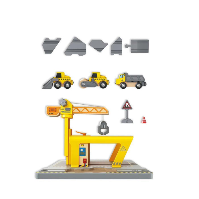Grua e Veículos de Construção Hape 14 Peças