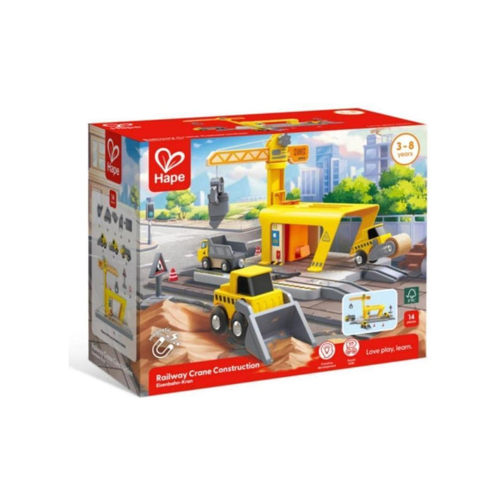 Grua e Veículos de Construção Hape 14 Peças