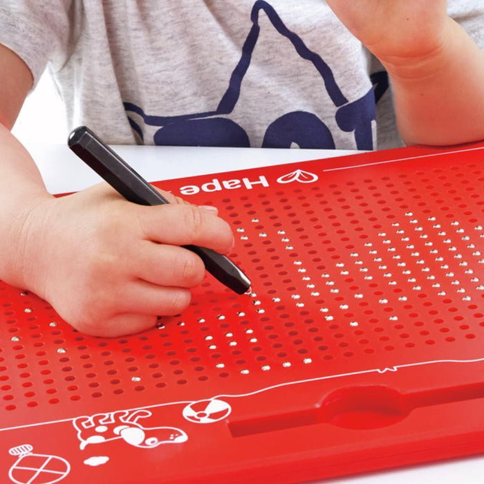 Tabuleiro de Desenho Magnético XL Vermelho e Caneta