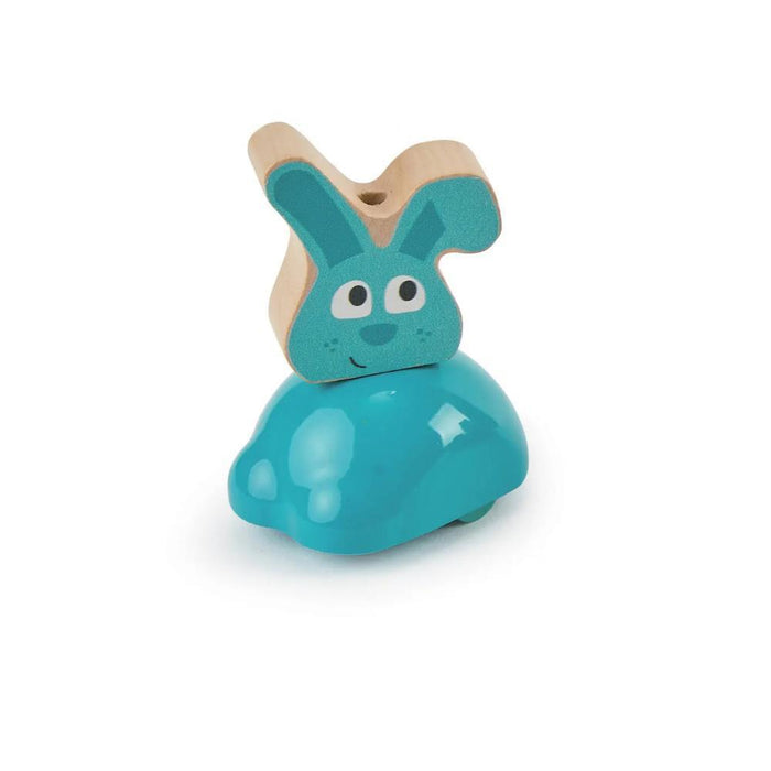 Carro Hape Coelho Azul Pressione e Corre