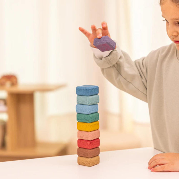 10 Blocos de Construção Eco Rainbow em Cortiça