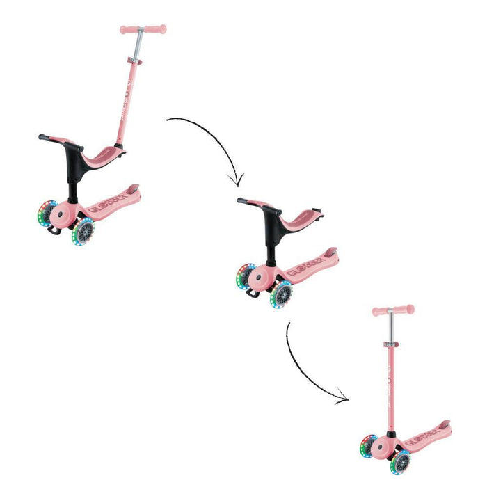 Trotinete Globber Go Up Sporty Lights 3em1 Pastel Pink