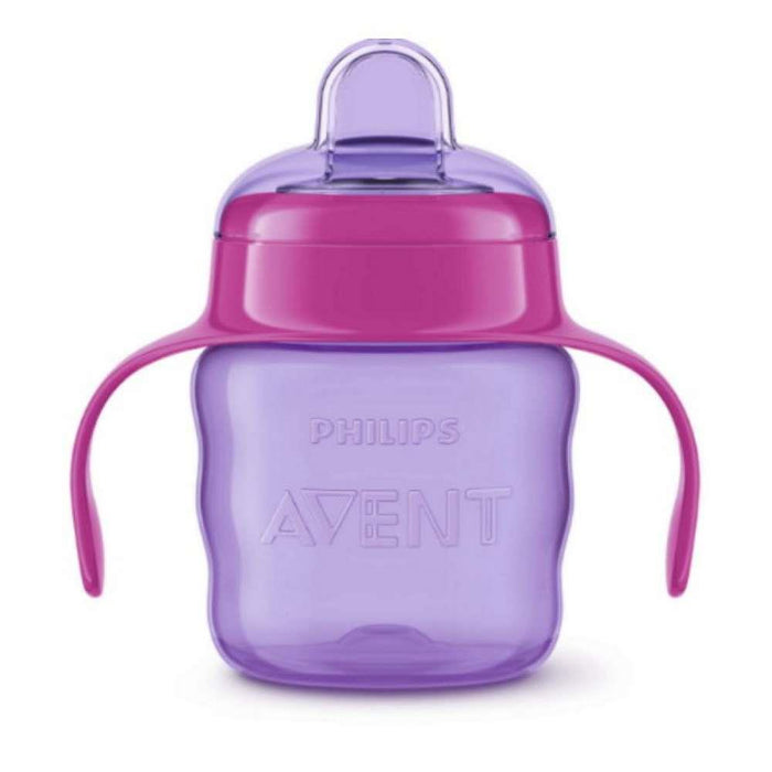 Pink Silicone Learning Cup with Handles and Mouthpiece 200ml