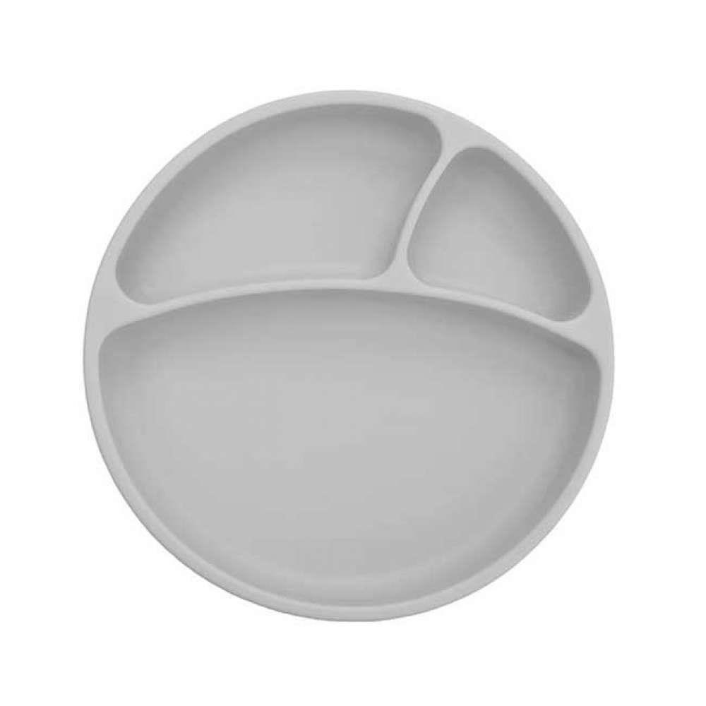 Prato em Silicone com Divisórias Cinza