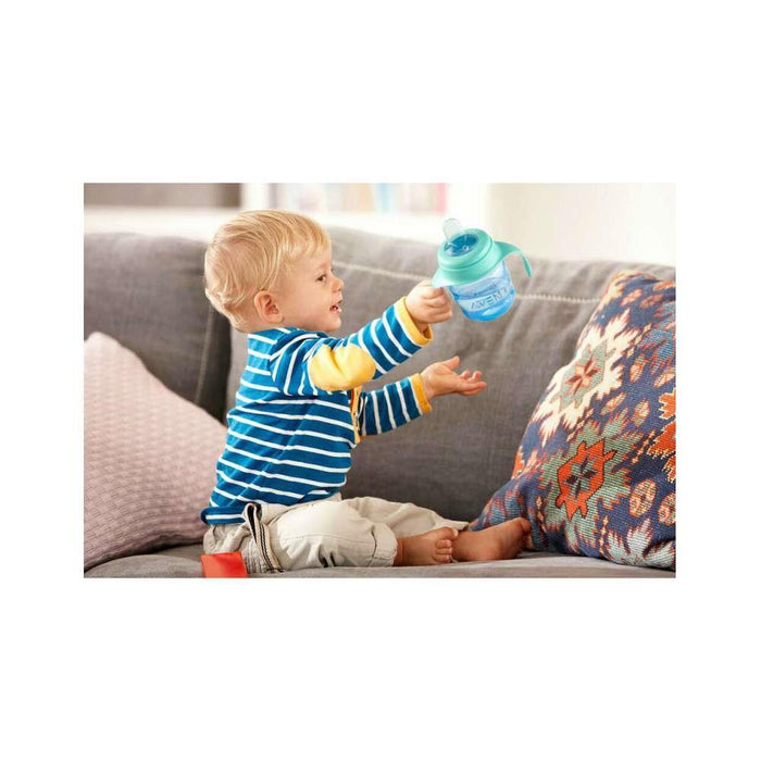 Green Silicone Learning Cup with Handles and Mouthpiece 200 ml