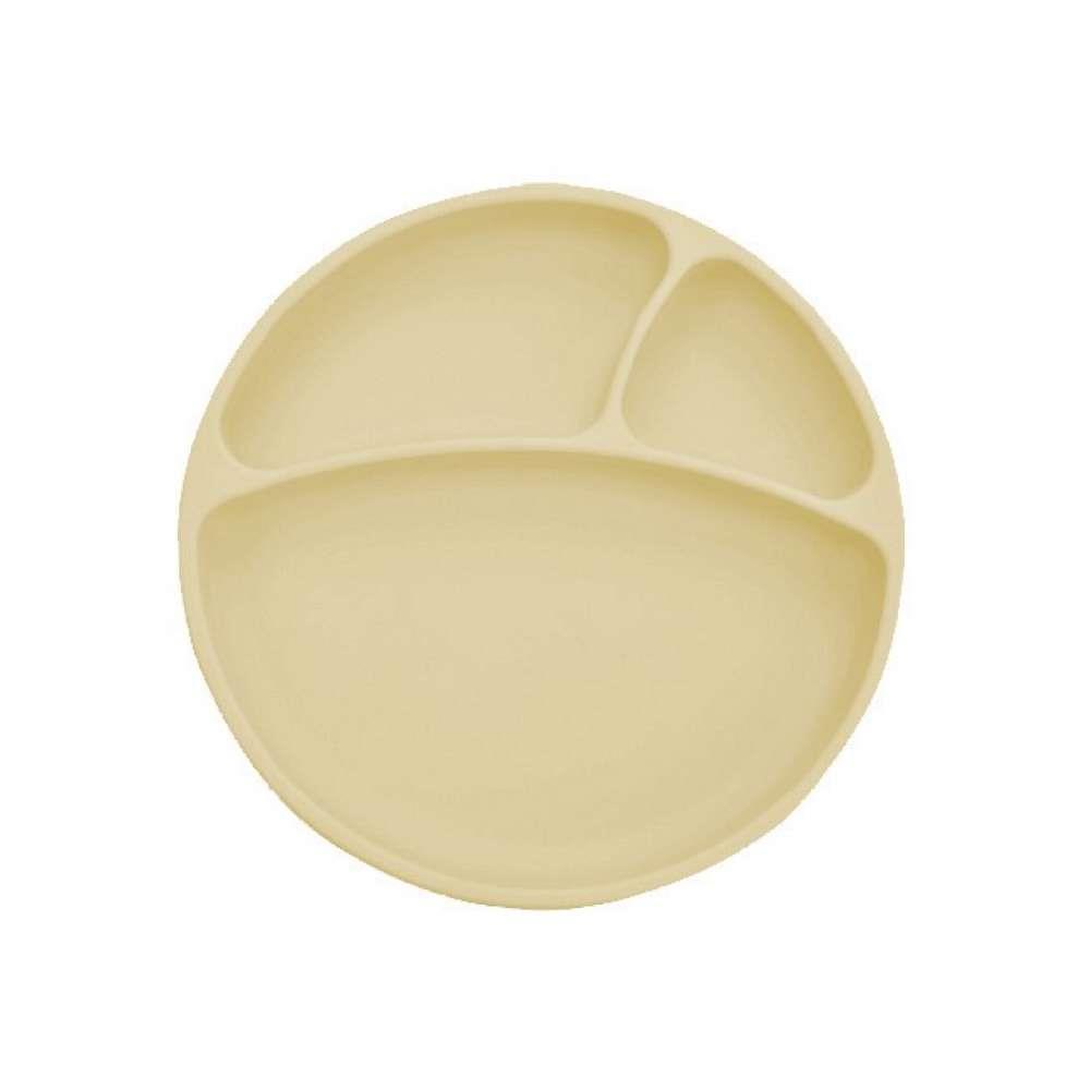 Prato em Silicone com Divisórias Minikoioi Amarelo