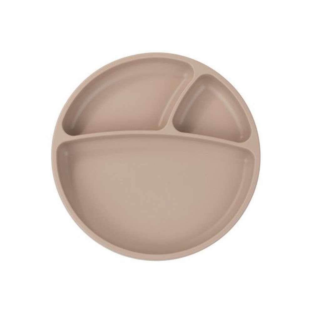 Prato em Silicone com Divisórias Minikoioi Bubble Bege