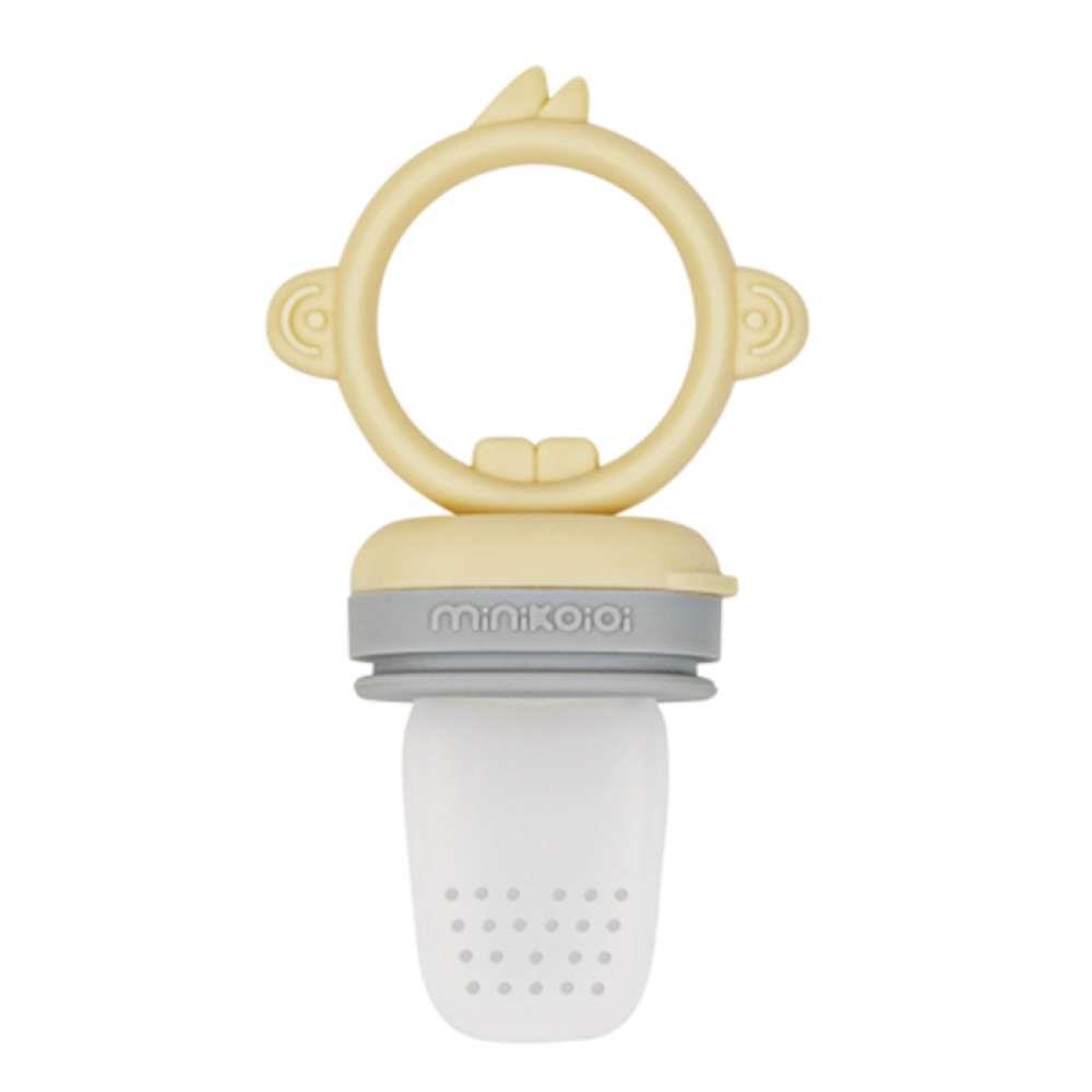 Dispensador de alimentos Minikoioi Pulps, gris y amarillo