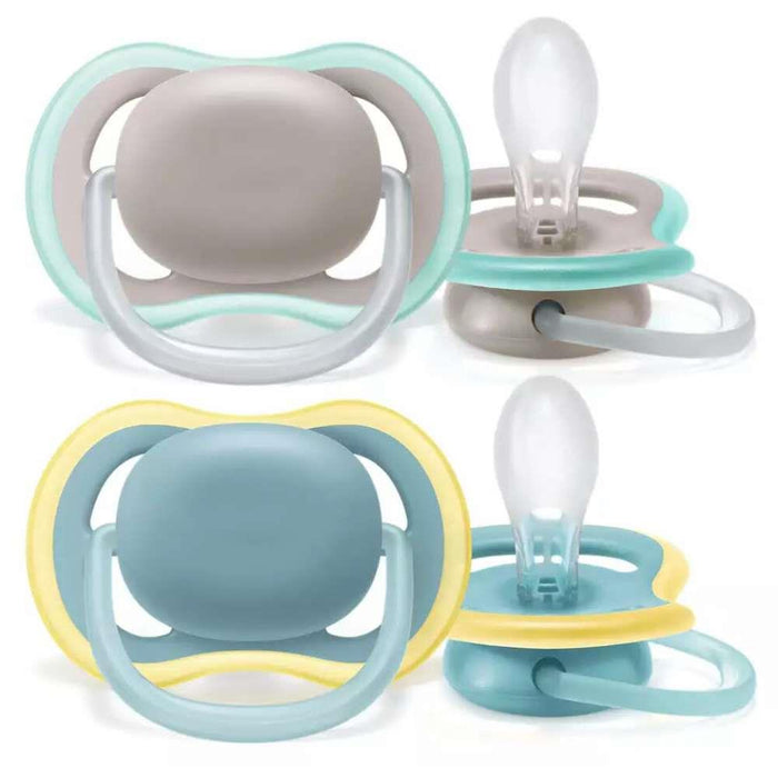 2 Ultra Air Pacifiers Grey/Blue +18m