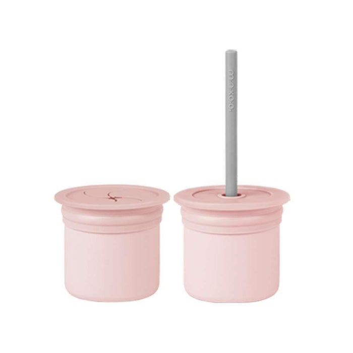 Copo Sip/Snack com Palhinha em Silicone Minikoioi Pinky Pink