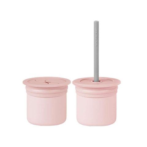 Copo Sip/Snack com Palhinha em Silicone Minikoioi Pinky Pink