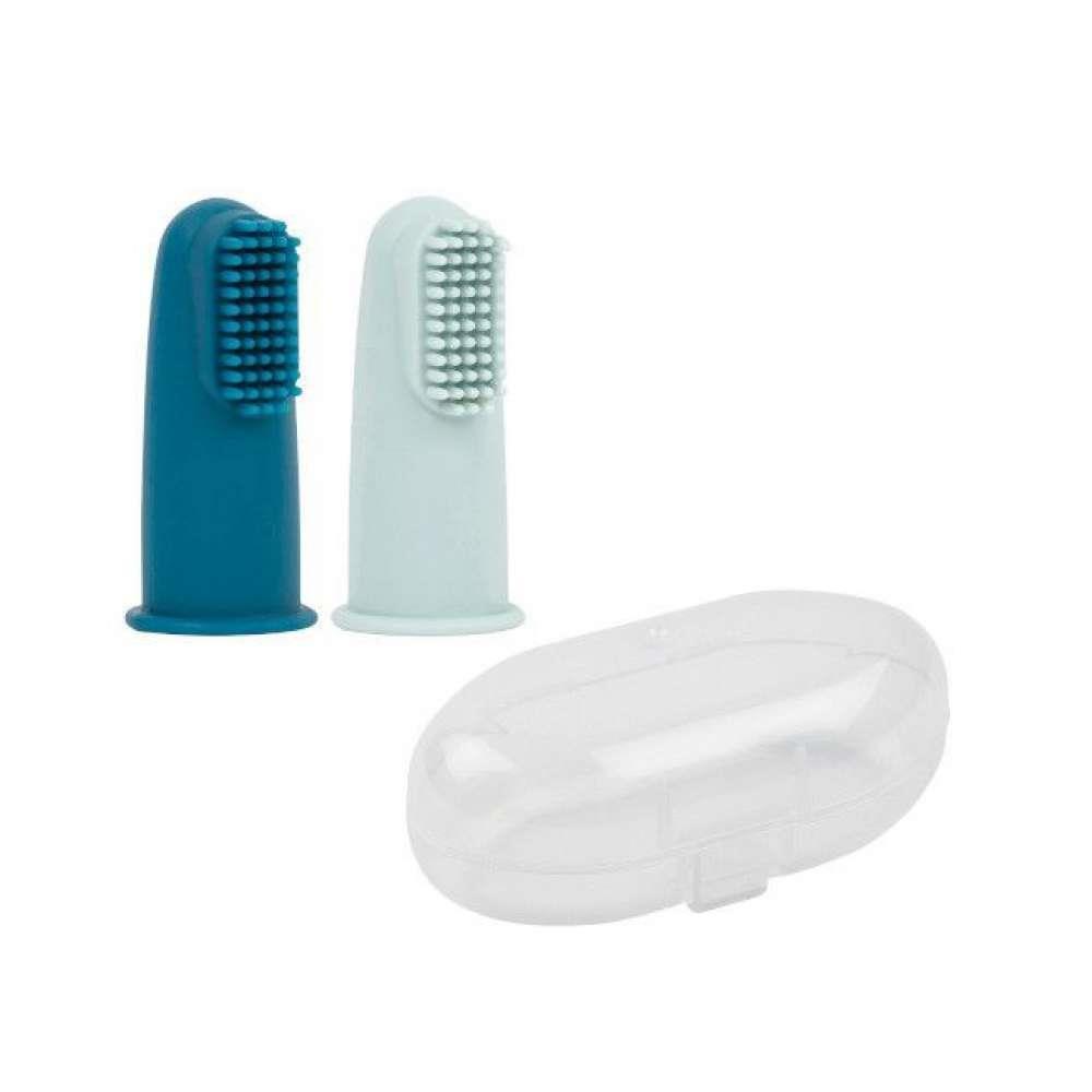 2 Nattou Baby Finger Toothbrushes Blue