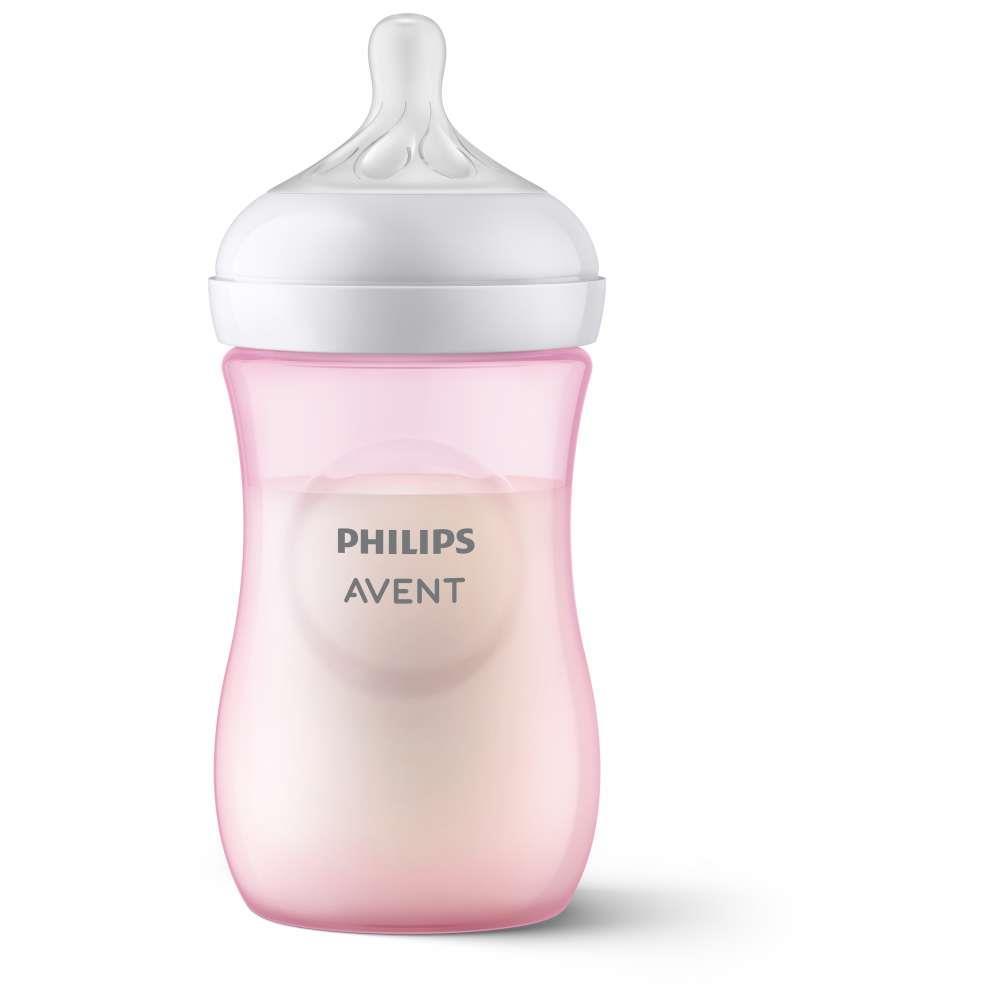 Avent Natural Response Baby Bottle Pink 260ml